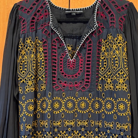 HEMANT & NANDITA Eyelet and Embroidered Dress - Picture 2 of 8